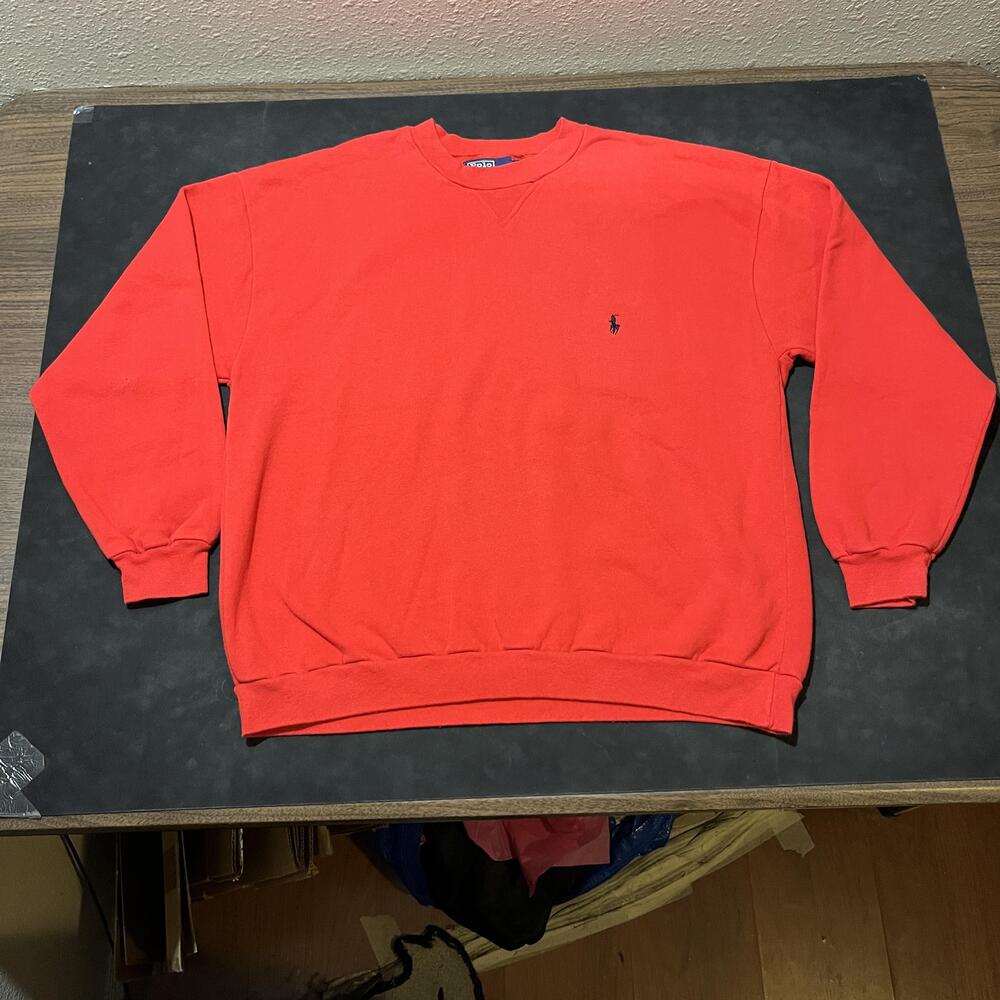 Vintage Polo Ralph Lauren Sweatshirt Mens Large Crewneck Pullover Made USA 90s